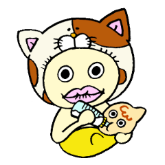 お帽子かぶりん～育児スタンプVer.～