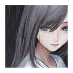 水に濡れている女性⑧