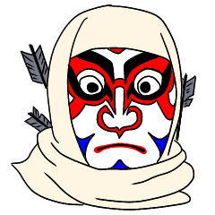 愉快なお面たちの情景