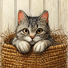 猫の日常風景画像スタンプ