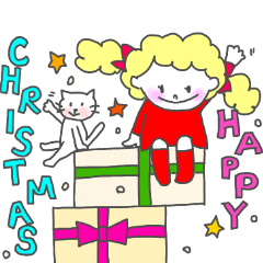 使い易いお茶目ガールの年末年始スタンプ