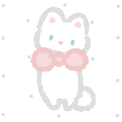 でかリボンのしろねこ