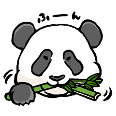 ちょっとリアルなパンダの顔面スタンプ
