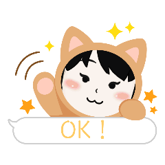 4人兄弟ねこと犬スタンプ(デコフレーム)