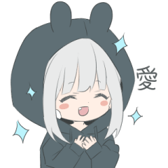 パーカーの女の子(銀髪)7