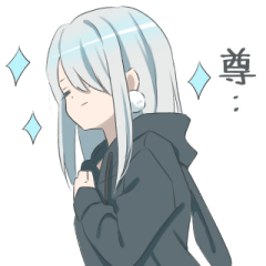 パーカーの女の子(銀髪)8