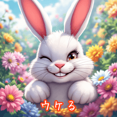 ウサギアニメ風スタンプ