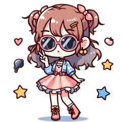 可愛いガールアイドルのカートゥーンスタン