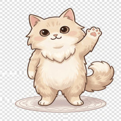cute white long-haired cat