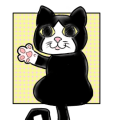 うちの、はちわれねこスタンプ。