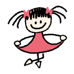 リボン＆カーリーヘアー女の子スタンプ