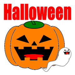 ハロウィンのパンプキンとゴースト