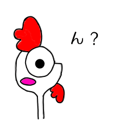 にわとり 感情スタンプ　透明