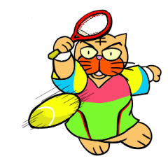 テニス大好き猫