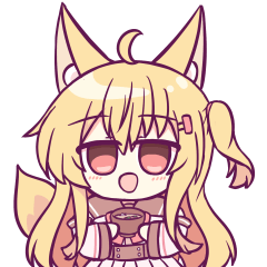 前向きな狐耳のおんなの子