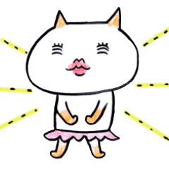 くちびるネコの敬語スタンプ