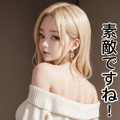 金髪の女の子の後ろ姿の日常