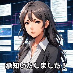 美女によるビジネスの返答スタンプ