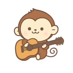 ギターを持ったおさる