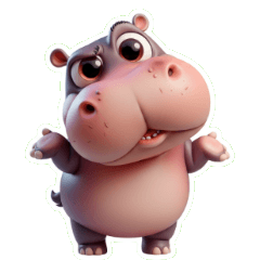 のんびりカバの超ゆるかわ実用スタンプ