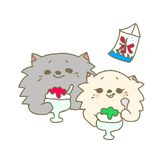 ポメラニアンずの夏用スタンプ