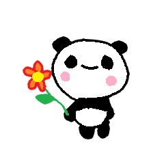 ゆるくてまるいパンダのスタンプ