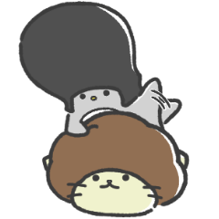 ゆるゆるリーゼントペンギン＆アフロ猫