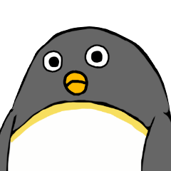 足が黒いペンギンのスタンプ