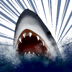 文字少なめサメスタンプ