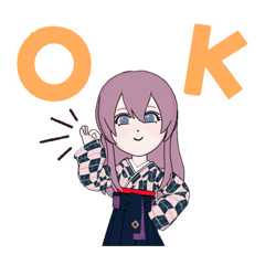 袴の可愛い女の子スタンプ