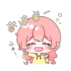 かわいい女の子の挨拶スタンプ