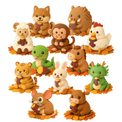 干支紙粘土の焼き芋