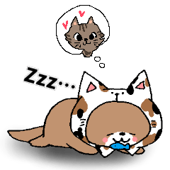 猫に憧れるカワウソ