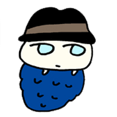 うしろむきな詩人風ミノムシ