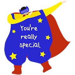 優しいオーバーオールの男