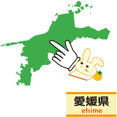 飛び出す愛媛県地図(好きウサギ応援愛媛隊)