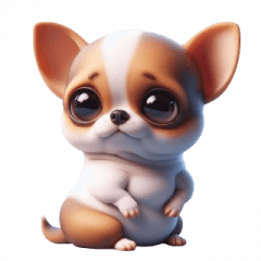 大きな目のチワワの面白い絵文字ステッカー