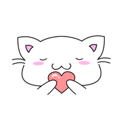 ゆるかわ白ねこ♪ 日常で使えるスタンプ