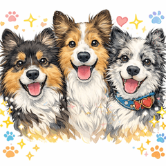 ３匹ワンコのお出かけスタンプ