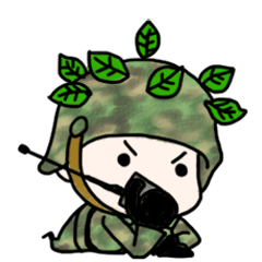 可愛いサバゲーごっこスタンプ