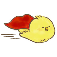 ほのぼの水彩タッチのぴよたまスタンプ