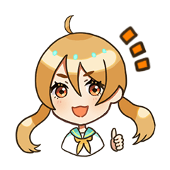 キュートな女学生さちこのスタンプ