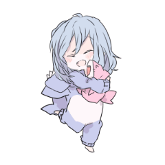 オッドアイ着ぐるみサメの子スタンプ