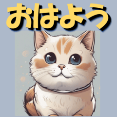 Good morning sticker with cute animals