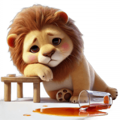 太ったライオン 動きたくない