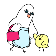 鳩の仲良し親子　ピースくんとピースママ