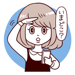 くるくる表情女子スタンプ