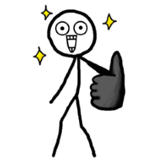 顔が恐い棒人間スタンプ