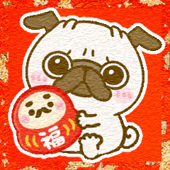 お正月♡パグちゃん