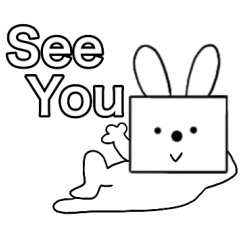 主婦が作ったデカ文字 四角いウサギ１